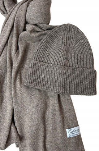 Komplet kaszmirowy fango wełniany wełna kaszmir czapka szalik Cashmere- CASHMIRA