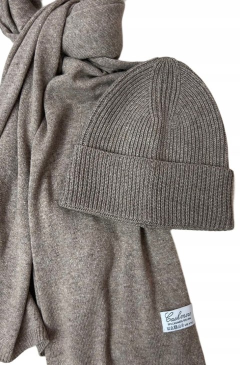 Komplet kaszmirowy fango wełniany wełna kaszmir czapka szalik Cashmere- CASHMIRA