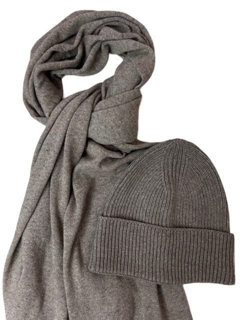 Komplet kaszmirowy fango wełniany wełna kaszmir czapka szalik Cashmere- CASHMIRA