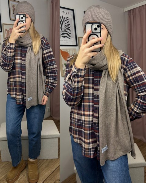 Komplet kaszmirowy fango wełniany wełna kaszmir czapka szalik Cashmere- CASHMIRA