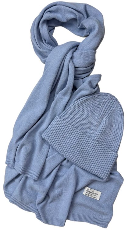 Komplet kaszmirowy wełniany wełna kaszmir czapka szalik Cashmere- CASHMIRA