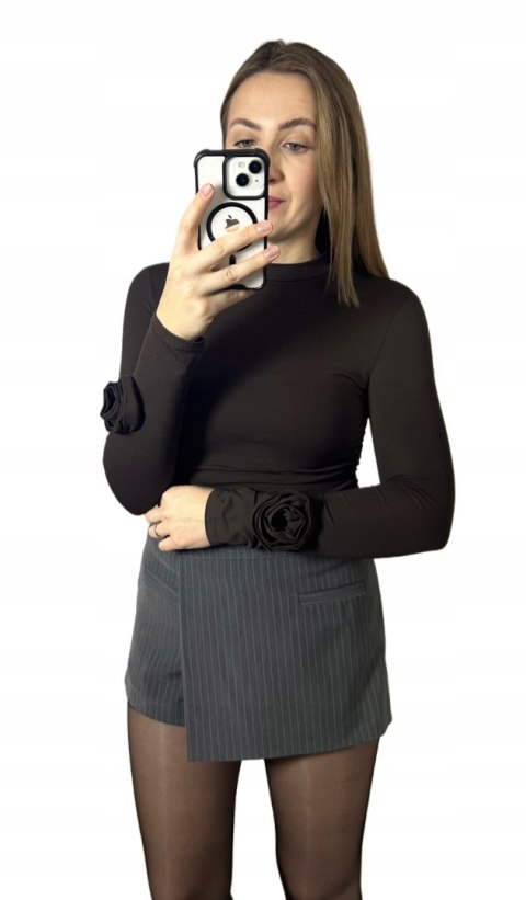 bluzka damska czekoladowa azara basic