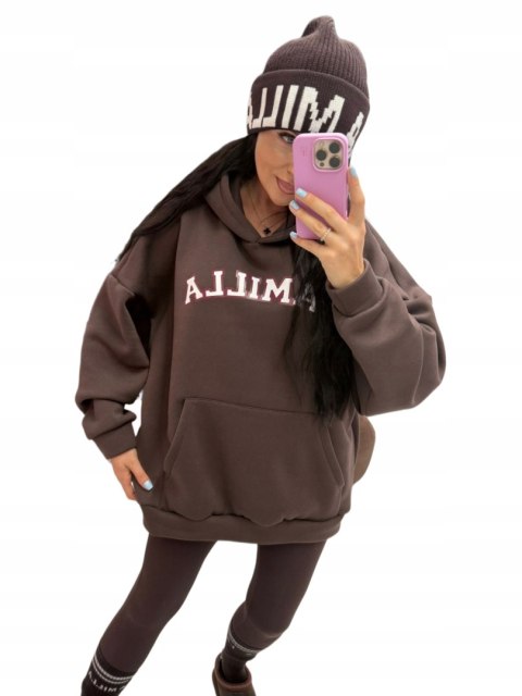 Czapka zimowa LA MILLA brązowa na modelce