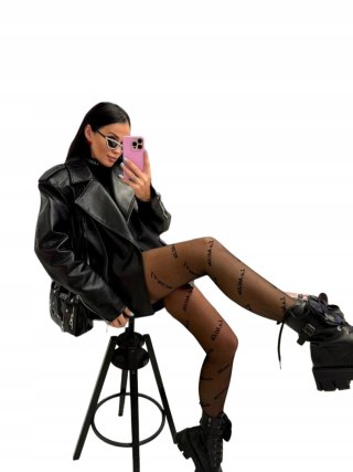 Czarne rajstopy logowane LA MILLA cienkie rozmiar 3 M