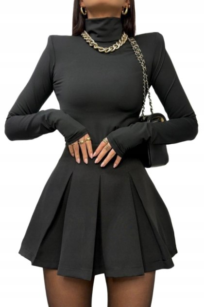 Czarne spódnico-spodenki plisowane pliski wiskoza La Milla M 38- PLISSA