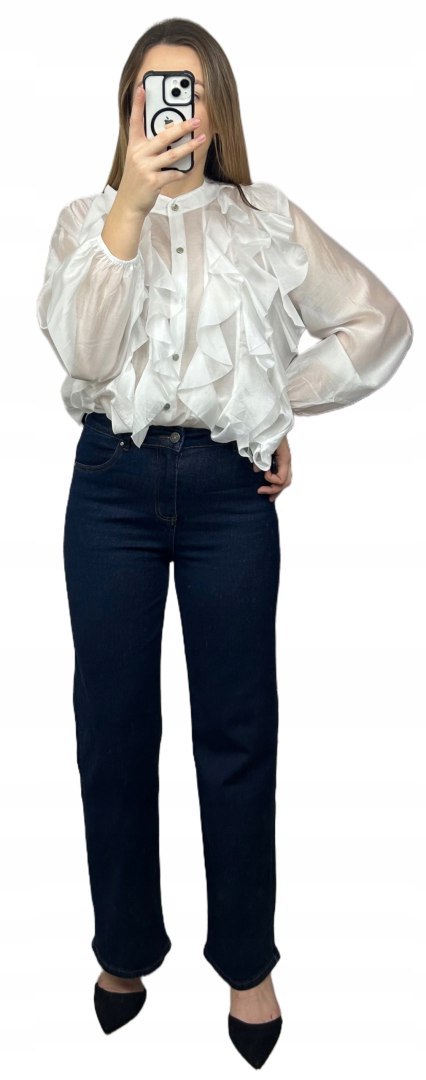 jeansy wide leg goodies granat stylizacja