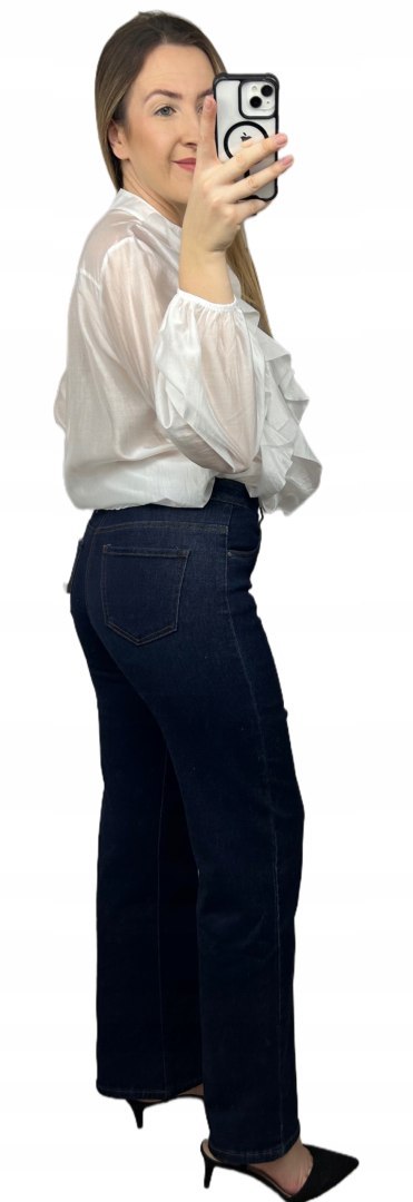 jeansy wide leg goodies granat bok