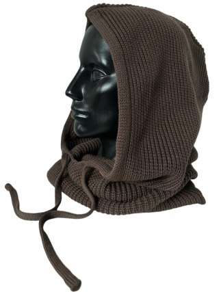 Kaptur balaclava kominiarka komin 50% wiskoza prążkowany brązowy Grans- HOODIELLA