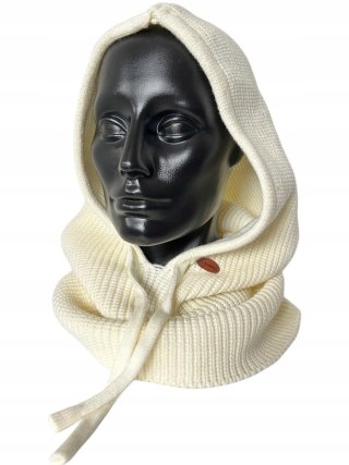 Kaptur balaclava kominiarka komin 50% wiskoza prążkowany śmietankowy Grans- HOODIELLA