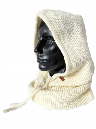 Kaptur balaclava kominiarka komin 50% wiskoza prążkowany śmietankowy Grans- HOODIELLA