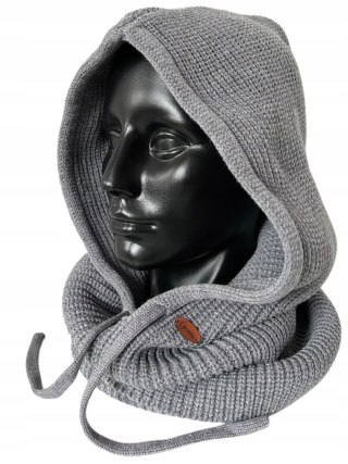 Kaptur balaclava kominiarka komin 50% wiskoza prążkowany szary Grans- HOODIELLA