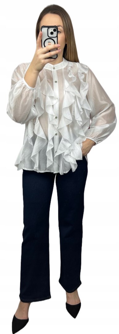 stylizacja biała koszula RUBINA i jeansy