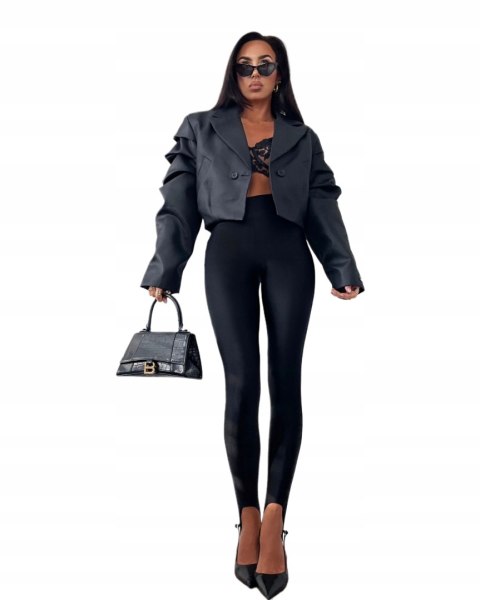 Czarne legginsy lśniące La Milla błyszczące