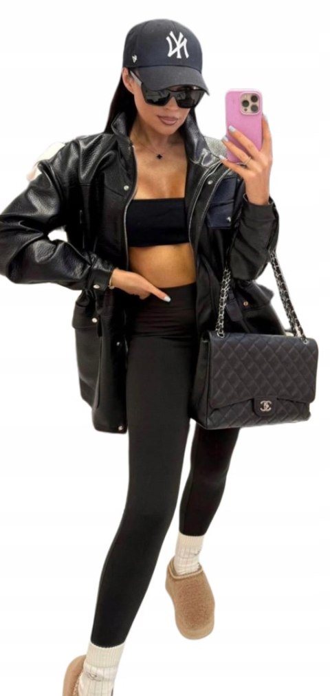 Czarne legginsy ocieplane La Milla – wysoki stan i elastyczny materiał z meszkiem od wewnątrz