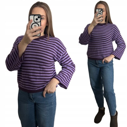 sweter STRIPY BELLA fioletowy