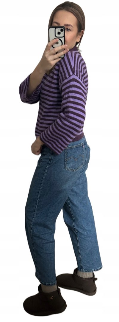 sweter fiolet stylizacja bok