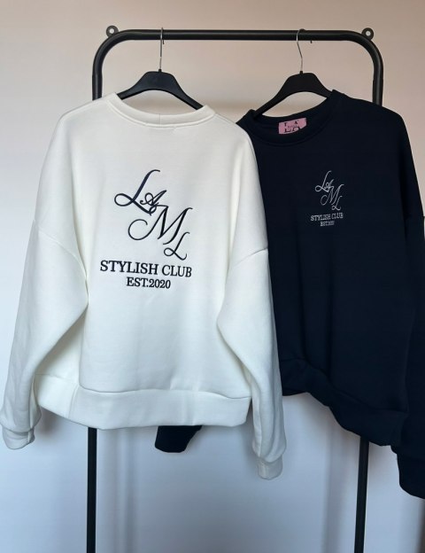 Bluza Stylish Club LA MILLA biała i granat