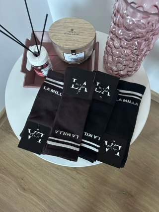 Skarpety czarne logo LAMILLA bawełniane dłuższe La Milla