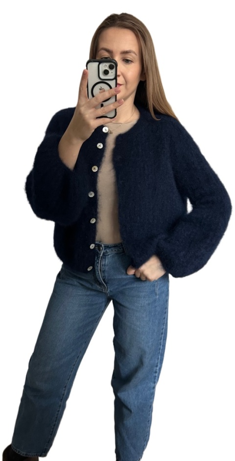rozpięty sweter soft bell cardi kid moher 81% CXL COLLECTION