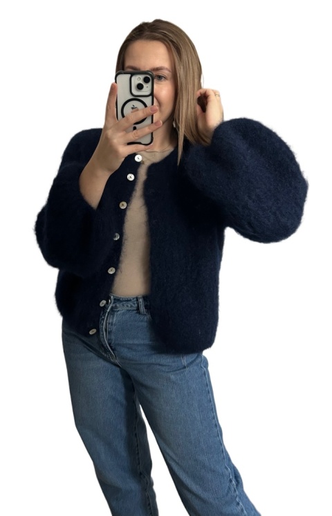 szeroki rękaw dzwonek soft bell cardi 81% kid moher cxl collection