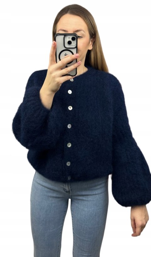 granatowy sweter SOFT BELL CARDI z guzikami
