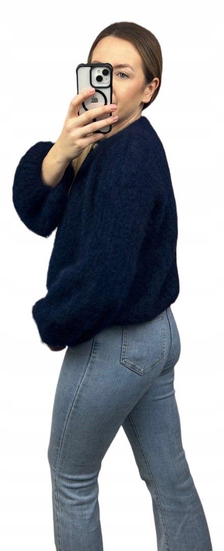 sweter SOFT BELL granatowy bok