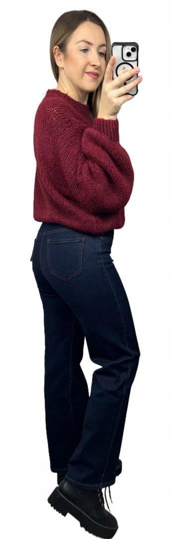 sweter CLOUDY bordo widok z boku