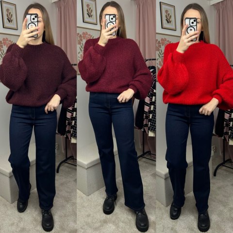 porównanie kolorów swetra CLOUDY bordo i burgund