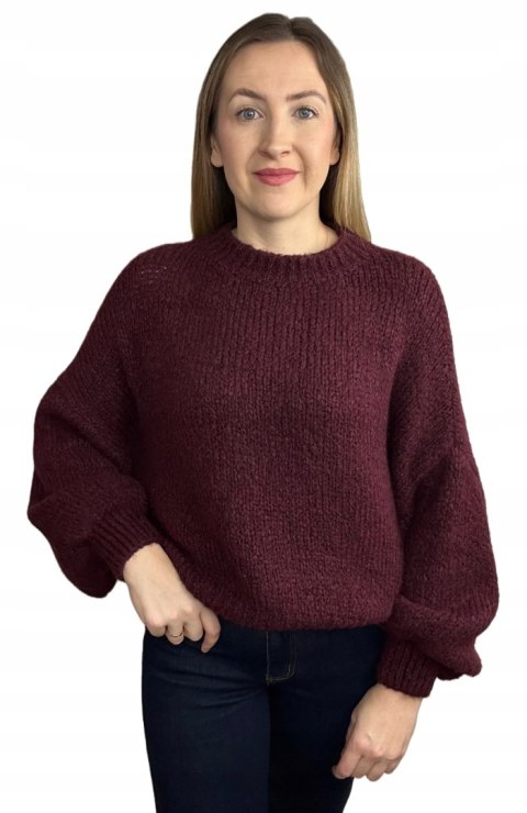 sweter CLOUDY burgund oversize przodem