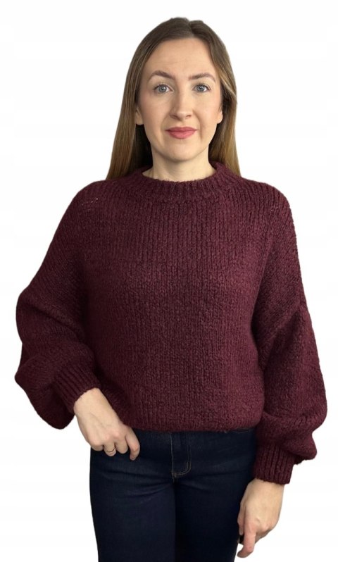 burgundowy sweter CLOUDY oversize stylowy look