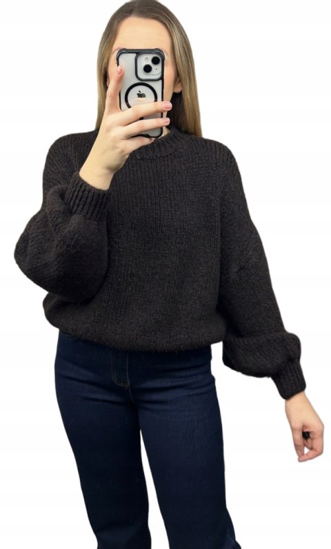 czekoladowy sweter CLOUDY oversize stylowy look