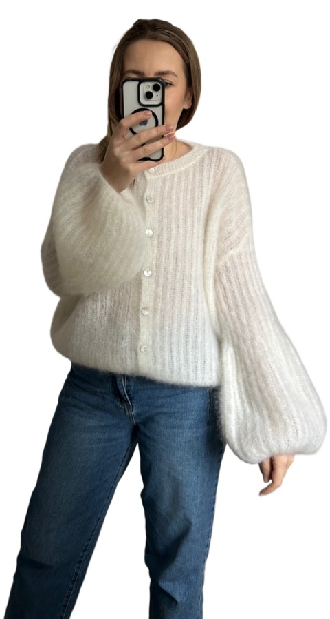 śmietanka sweter SOFT BELL CARDI z guzikami