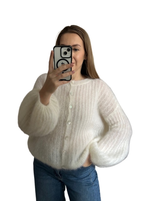 sweter SOFT BELL CARDI śmietanka przód CXL COLLECTION