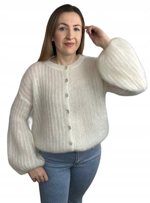 śmietanka sweter SOFT BELL CARDI z guzikami