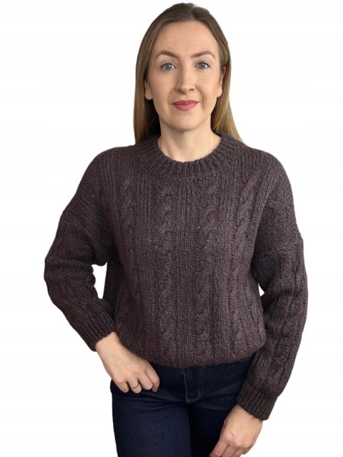 sweter czekoladowy moher z wełną