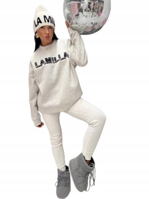 Bluza damska LA MILLA szara melanż na modelce