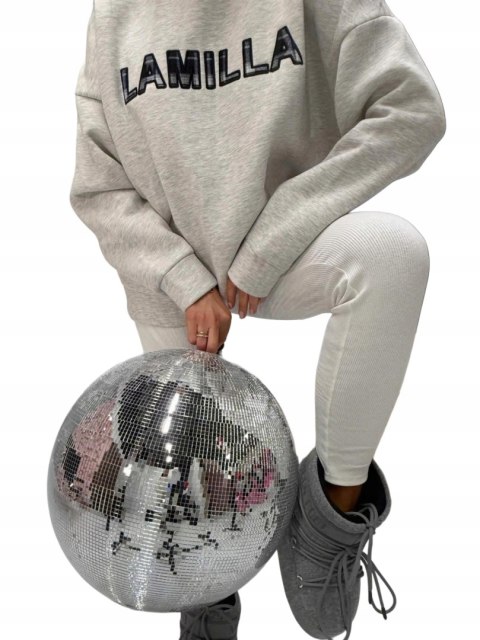 Bluza szara LA MILLA oversize haftowana casual