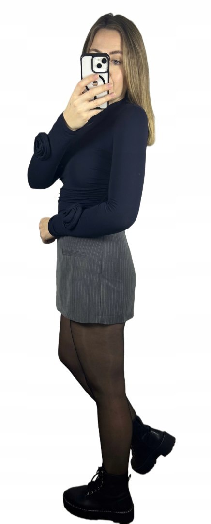 szare eleganckie spódnico spodenki na zakładkę