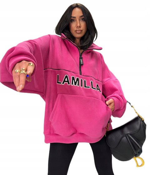 fuksja bluza polar LA MILLA ASPEN luźny krój oversize