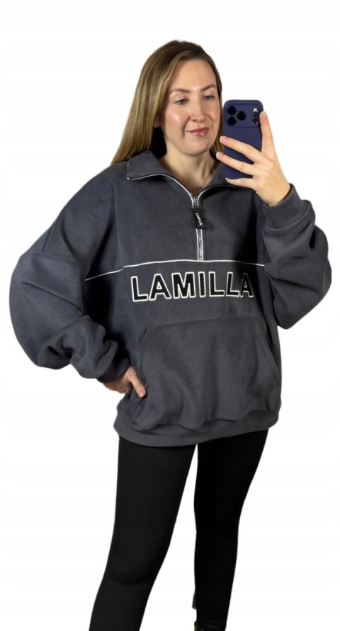 szara bluza polar LA MILLA ASPEN luźny krój oversize produkt polski