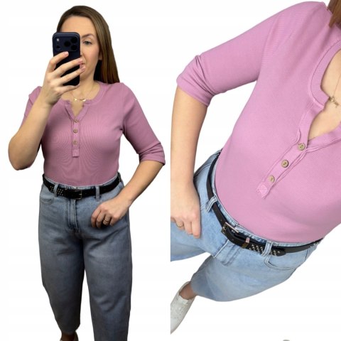 bluzka prążkowana damska róż Michelle