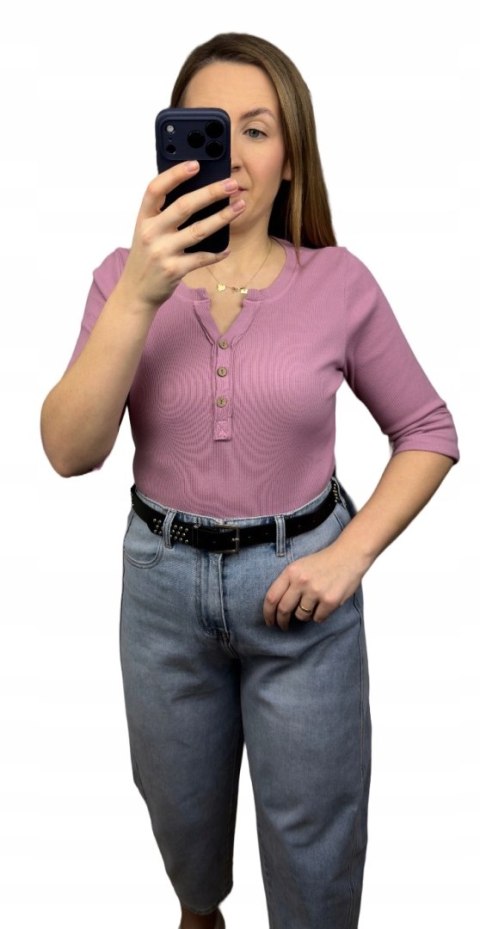 bluzka brudny róż damska stylizacja codzienna