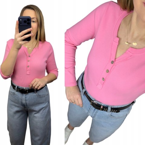 bluzka prążkowana damska różowa michelle