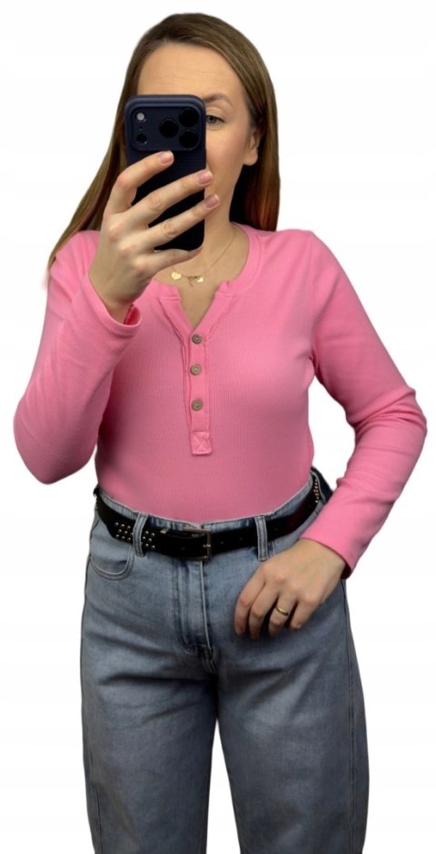 bluzka michelle różowa z guzikami