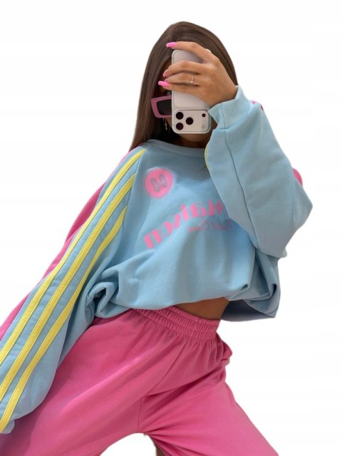 spodnie dresowe różowe wysoki stan bawełna