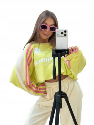 Komplet dresowy bawełniany żółty kremowy bawełna Mia Maison- PASTEL CREW