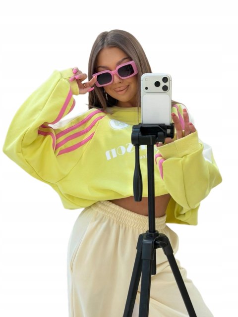 pastelowy komplet dresowy żółty krem casual