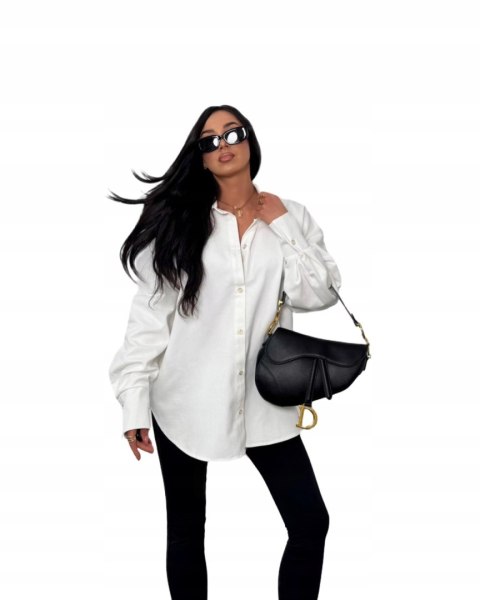Koszula katana oversize biała LA MILLA CLUB – przód
