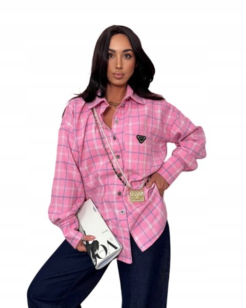 Koszula luźna w stylizacji ze spodniami krata LA MILLA