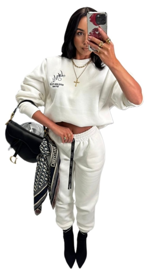 bluza biała oversize la milla stylish club damska bawełniana z haftem